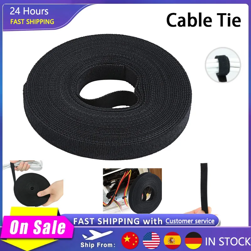 

Nylon USB Cable Winder Cable Organizer Ties Mouse Wire Earphone HDMI Cord Free Cut Management Phone Hoop Tape Protector