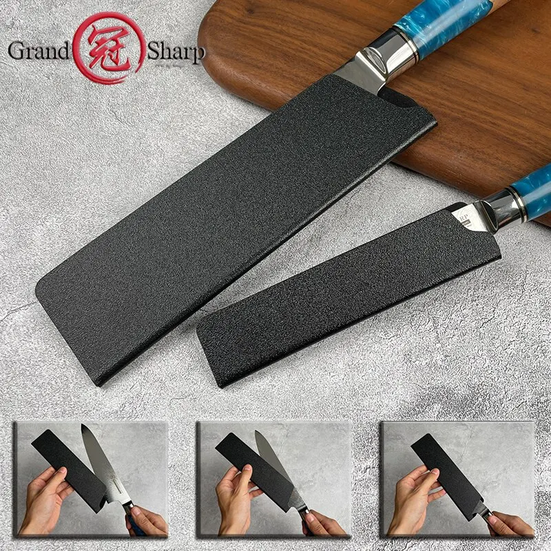 

Grandsharp 8-Piece Knife Edge Guard Set Black Universal ABS Plastic Sheath Non-Toxic BPA-Free Felt Lining Chef Kitchen Tools