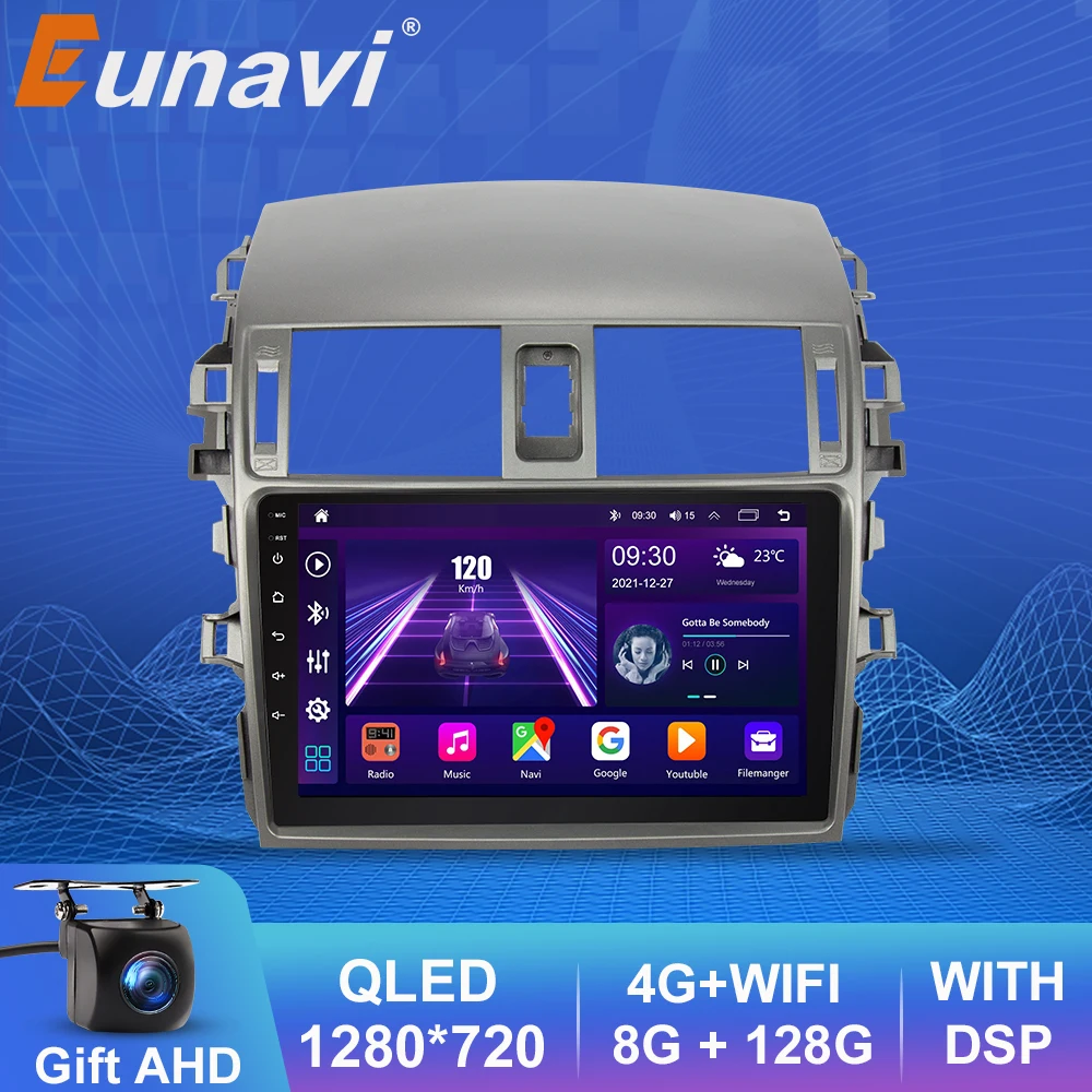 

Eunavi Android 10 Car Radio Multimedia Player For Toyota Corolla E140 E150 2006 2007 - 2013 Head unit 2 Din Stereo Audio GPS