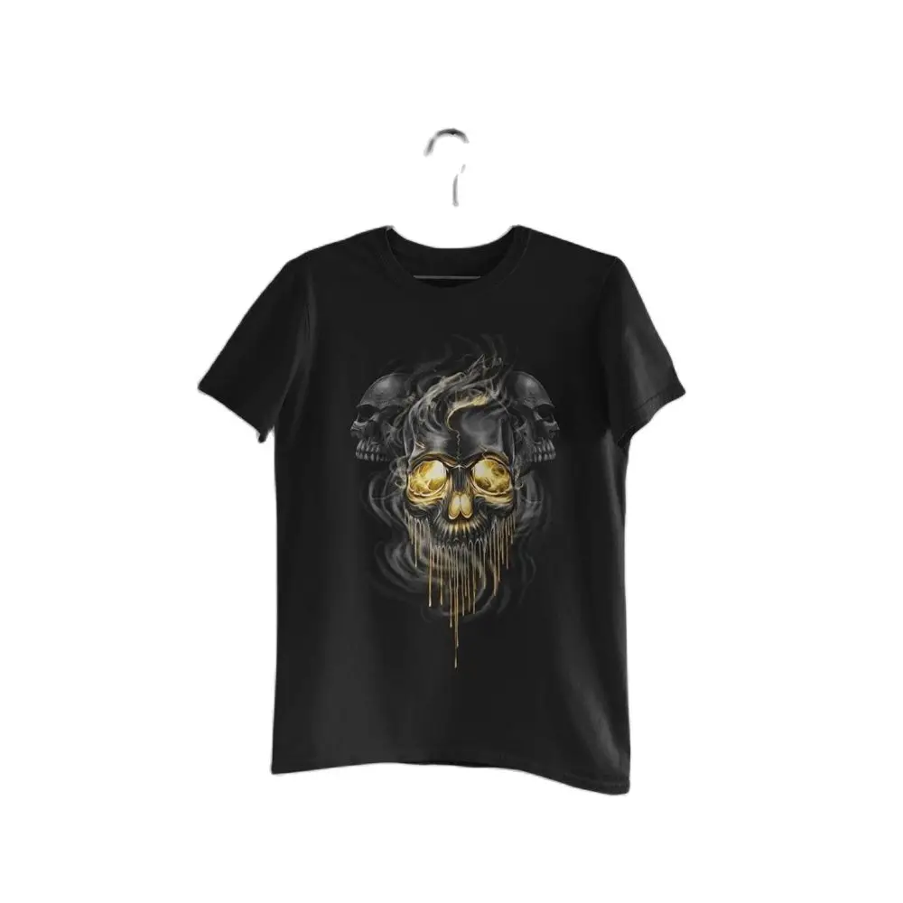 

Skull Gold Look and Artistic Digital Printed T-shirt Trend Fast Delivery Printed Tshirt Special Design Tshirt Unisex Tshirt Men