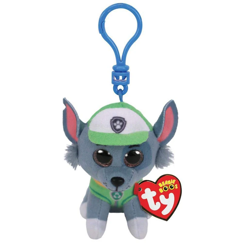 Rocky Clip Ty Paw Patrol большие глаза плюшевая кукла для ключей, игрушка TY подарок для детей - Цвет: Rocky Clip