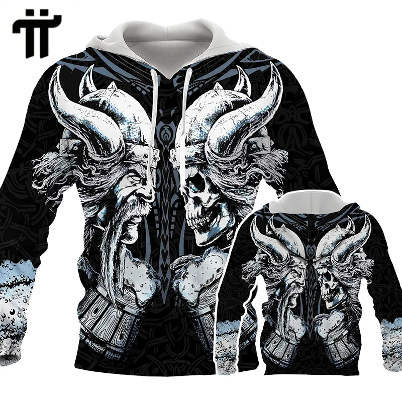 

Viking Warrior Head 3D Printing Hoodie Pullover Sweatshirt Men's Women Harajuku Clothes Coat Casual Unisex Jacket Sportswear Top