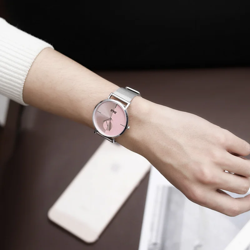 Женские кварцевые наручные часы с ремешком из нержавеющей стали|Женские часы| |