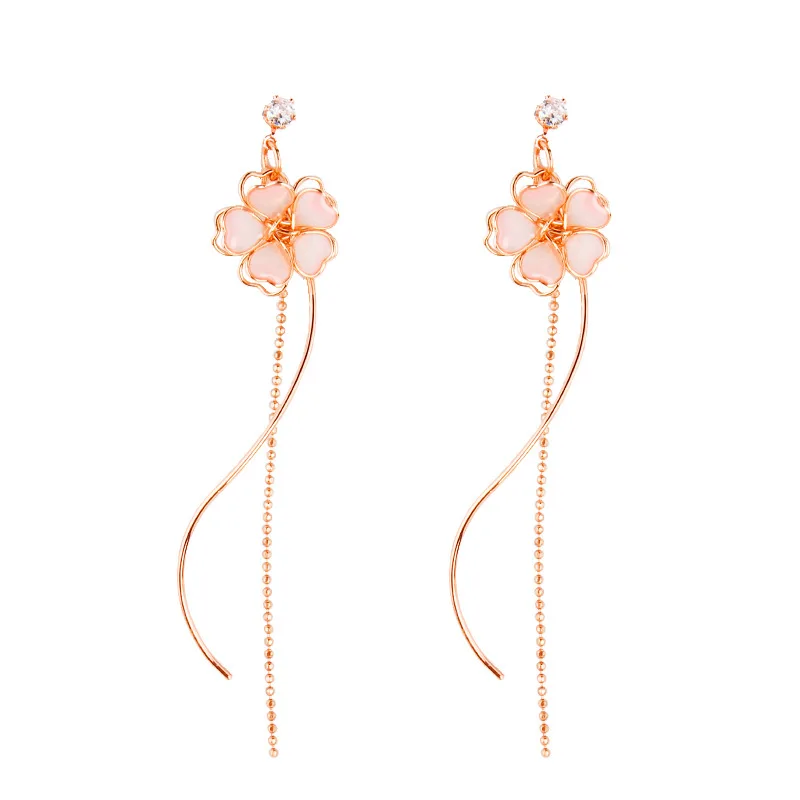 Женские вишневые серьги-подвески