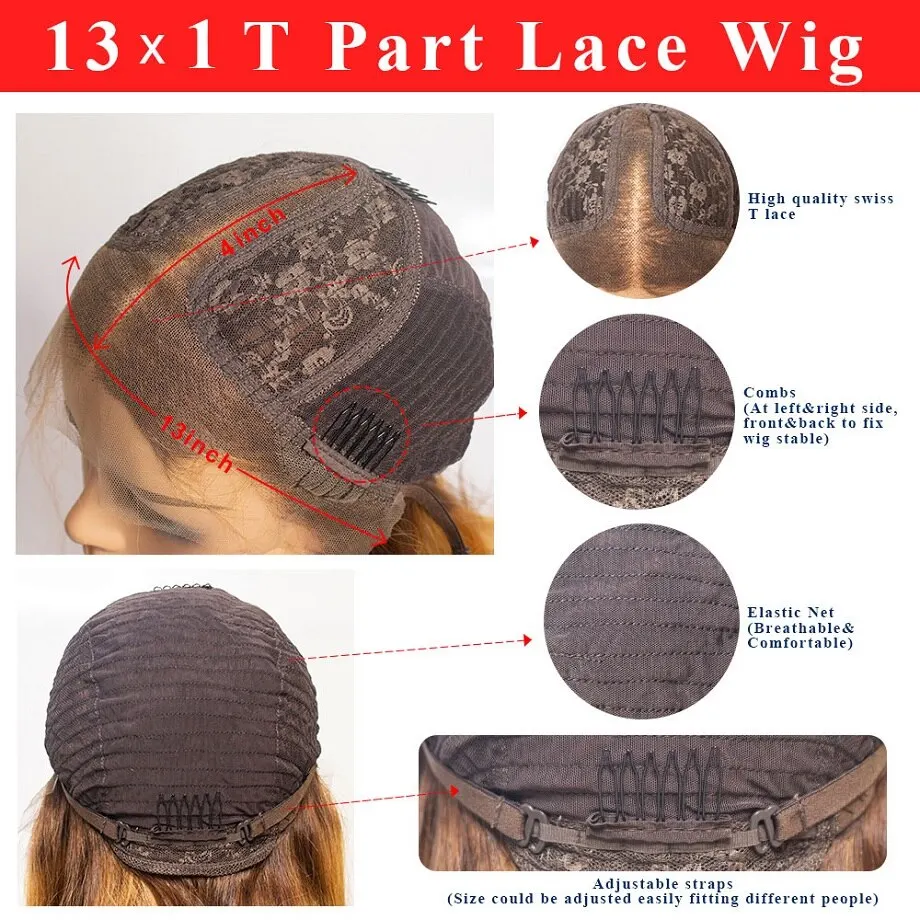 

Human Hair Wig Honey Blonde Ombre Brazilian Brown Colored Deep Water Wave Frontal Highlight Curly Bob 28 30 Inch Lace Front Wigs
