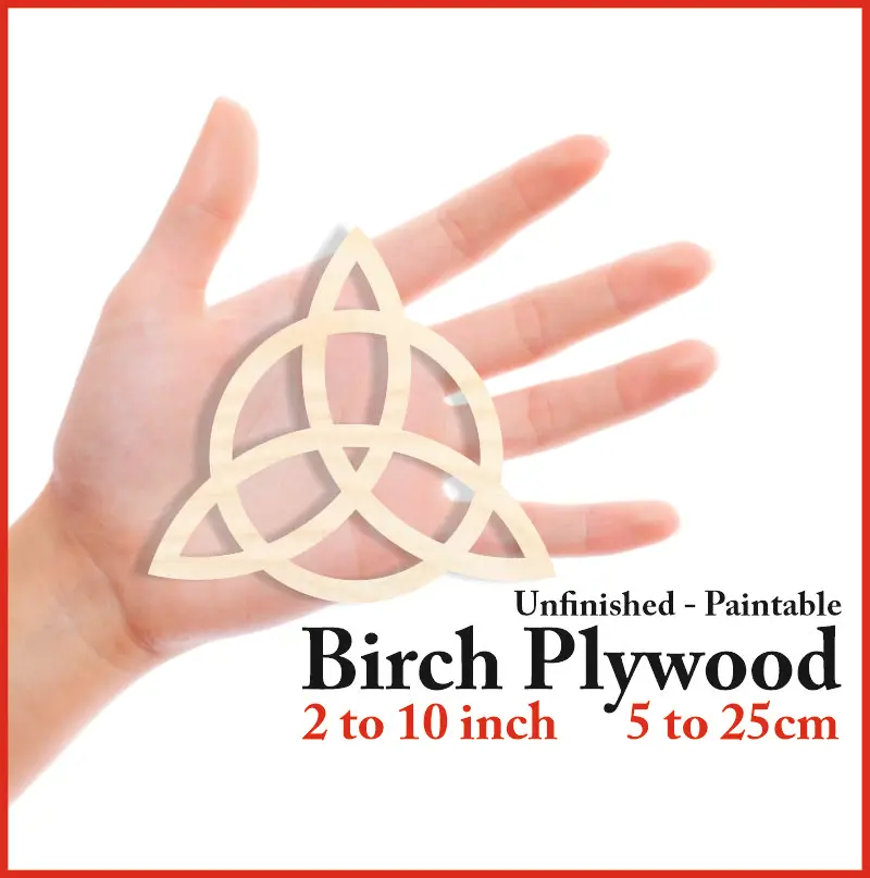 

Triquetra Silhouette Laser Cut Out Wood Shape Craft Supply Unfinished Paintable