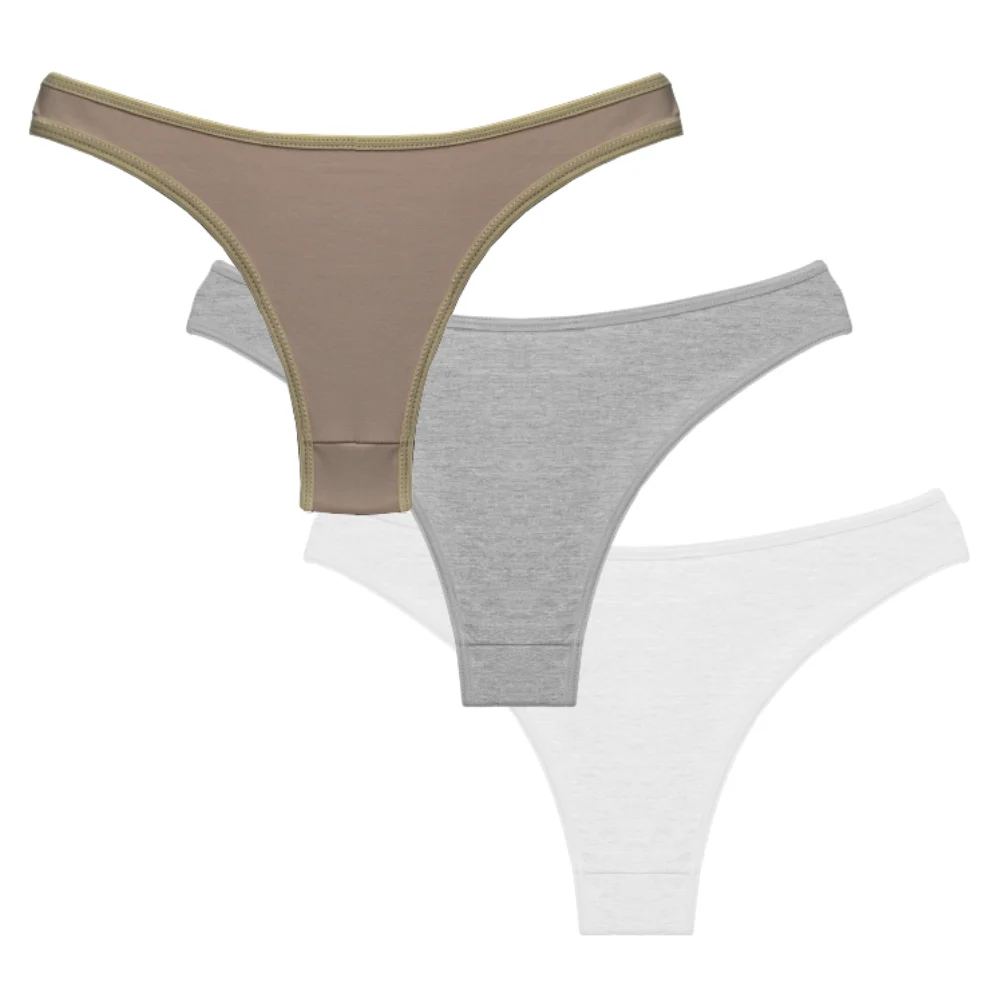 

Pacote com 3 Calcinhas Conforto Algodão Modelo Tanga Verão