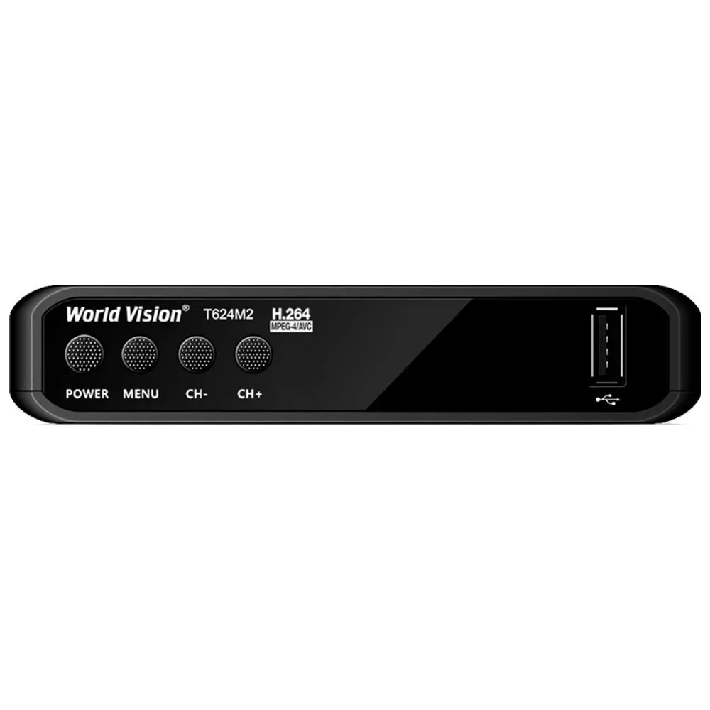 ресивер цифровой world vision t624m2 эфирный dvb-t2/c тв приставка бесплатное tv-тюнер