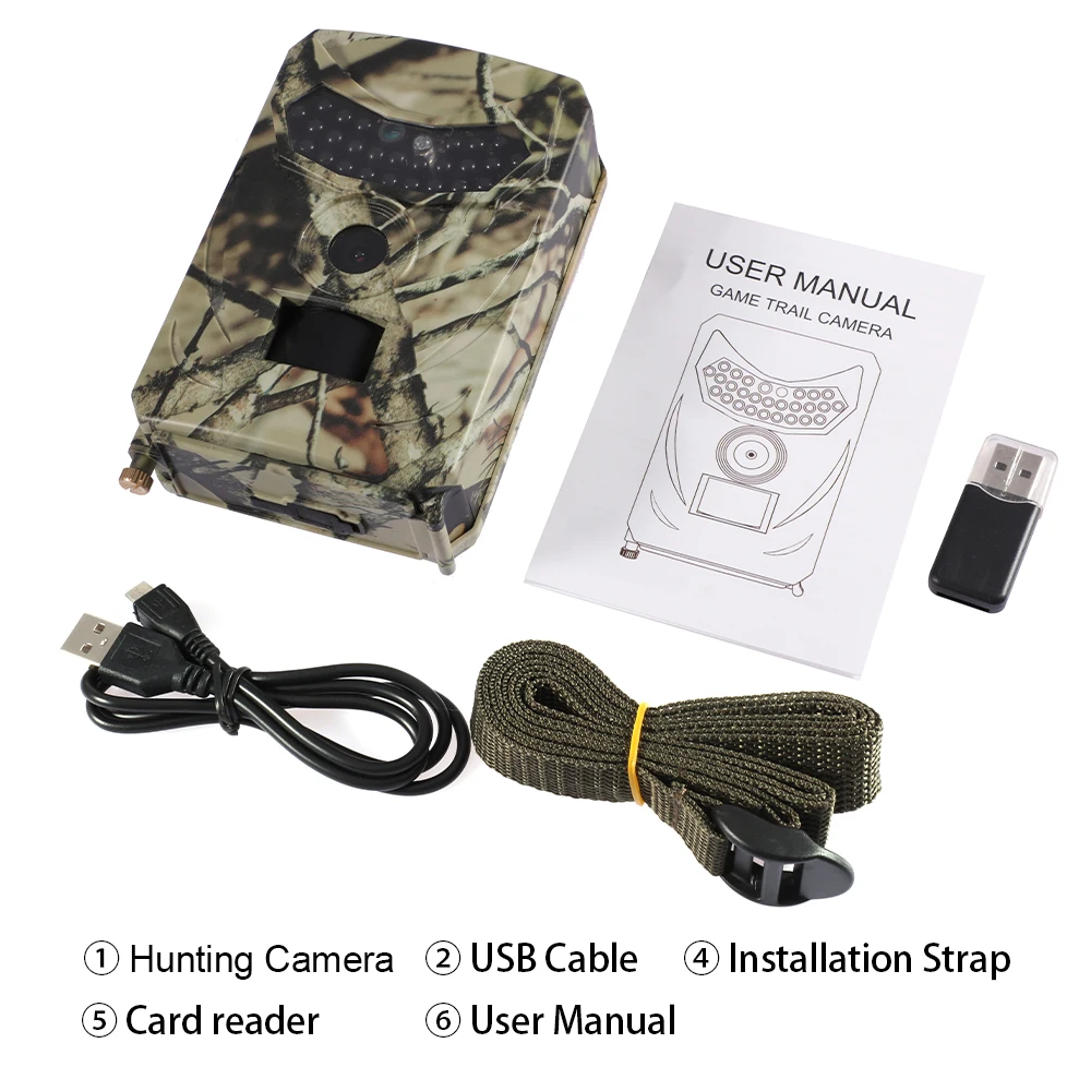 

PR-100 1080P HD Hunting Camera Photo Trap 12MP Wildlife Trail Night Vision Trail Thermal Imager Video Cameras IP56 Waterproof