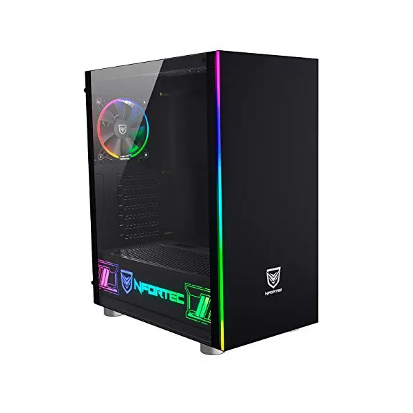 Micro ATX/Mini ITX/ATX чехол Nfortec Caronte Pro RGB Black | Компьютеры и офис