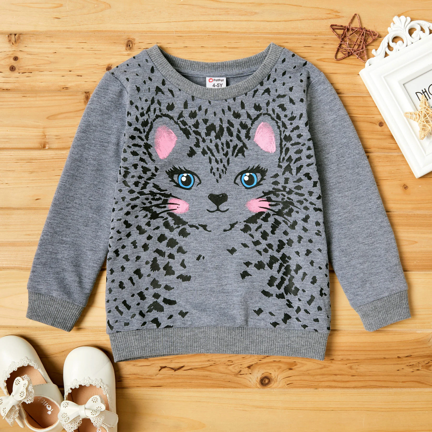 

PatPat Fashionable Cute Cat Print Longsleeves Sweatshirt