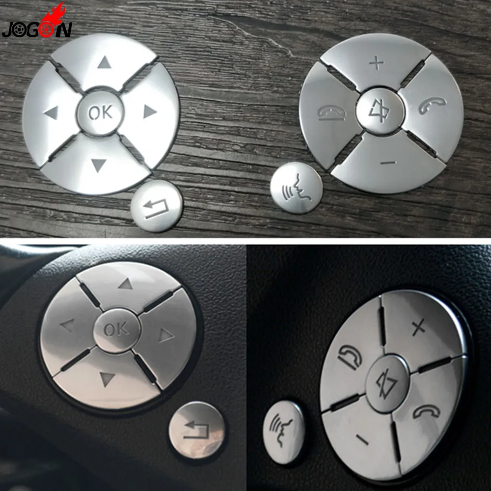

Car Interior Steering Wheel Button Switch Trim Cover Sticker For Mercedes Benz C E S Class W204 W212 W221 GLK X204 C200 C250