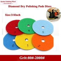 1pcs 34inch 80100mm diamond dry polishing pads discs 80 2000grit granite marble concrete stone tiles grinding polishing tool