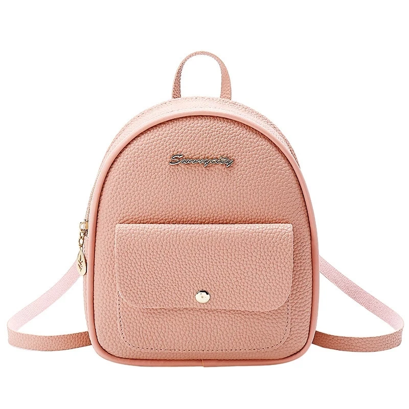

Mini Backpack Women PU Leather Shoulder Bag For Teenage Girls Kids Multi-Function Small Bagpack Female Ladies School Backpack