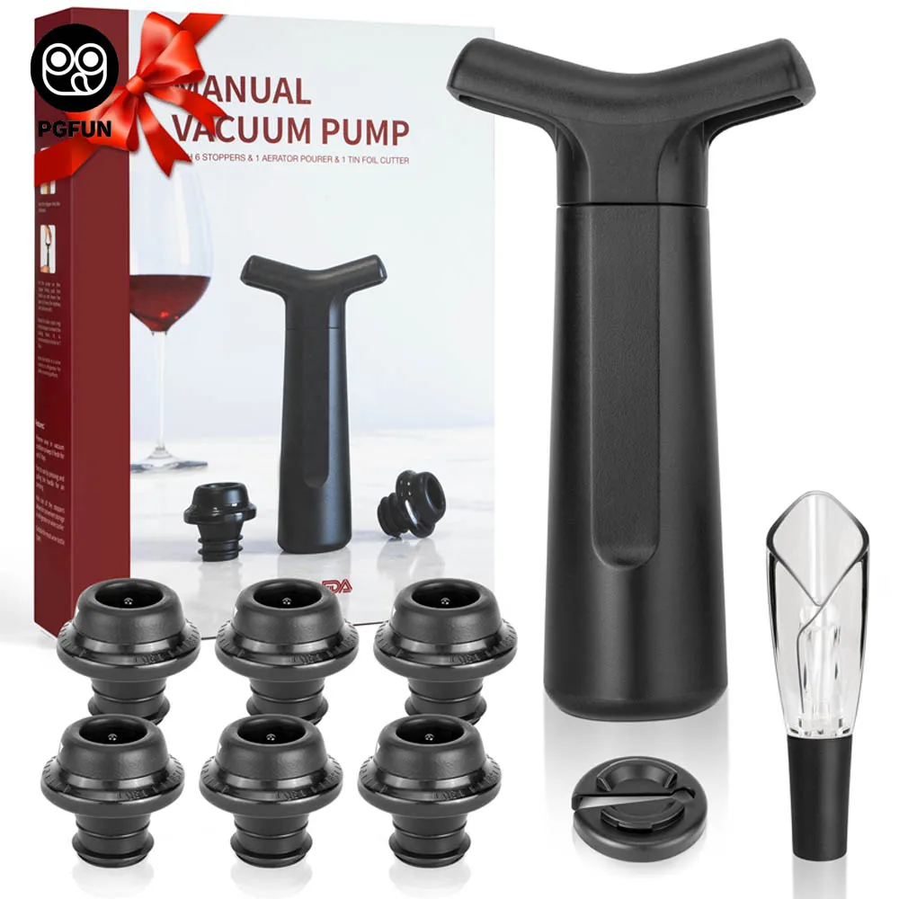 

Wine Saver Pump Wine Stopper With Vacuum Pump Bar Accessories Air lock Aerator Bottle Stopper Keep Wine Fresh Saver Sealing