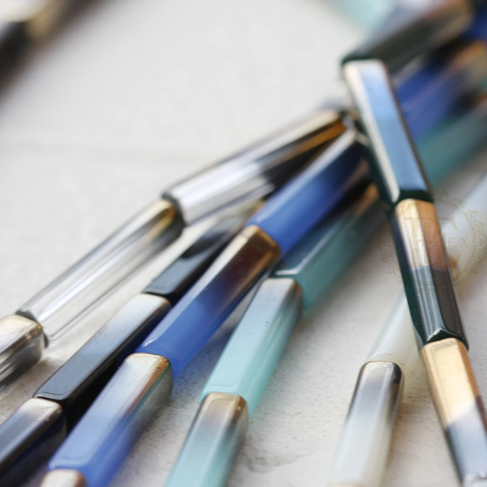 18 шт Прямоугольные покрытые хрустальные бусины-4x20 мм (G362)