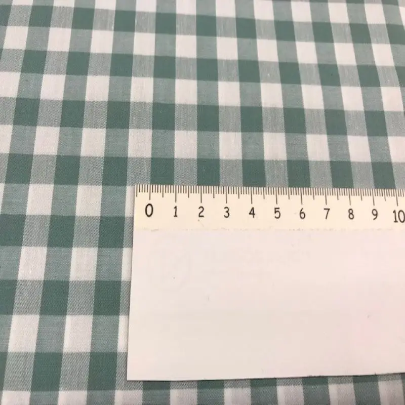 Квадратная ткань Виши 100% хлопок мятно-зеленый цвет ширина 1 см на метр ткани для