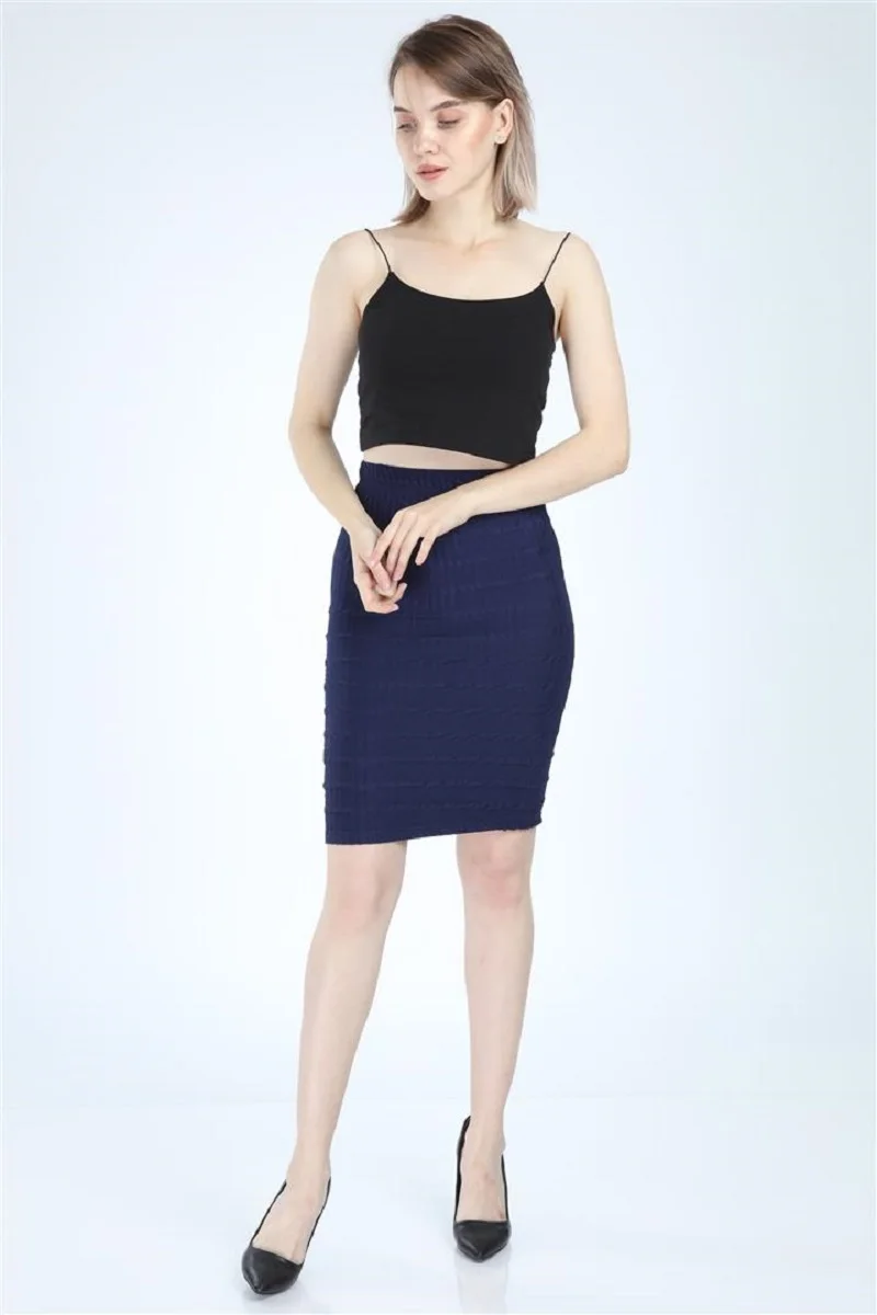 Полиэстер Melissa модные меисса Moda темно-синяя юбка-карандаш | Для женщин Женская