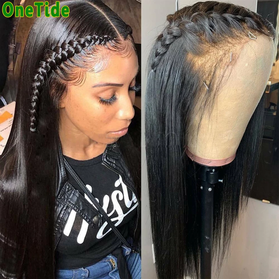 250 Density Lace Wig Bone Straight Lace Front Wig 13x4 Lace Frontal Wigs For Women Brazilian 30 Inch Lace Front Human Hair Wig