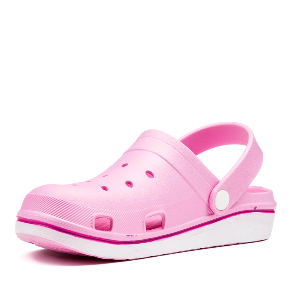 Women Summer Pink White Sabo Sandals Type Buckle Slippers Lightweight EVA Material Soft Hole Pattern Style 2021 Daily Use | Обувь