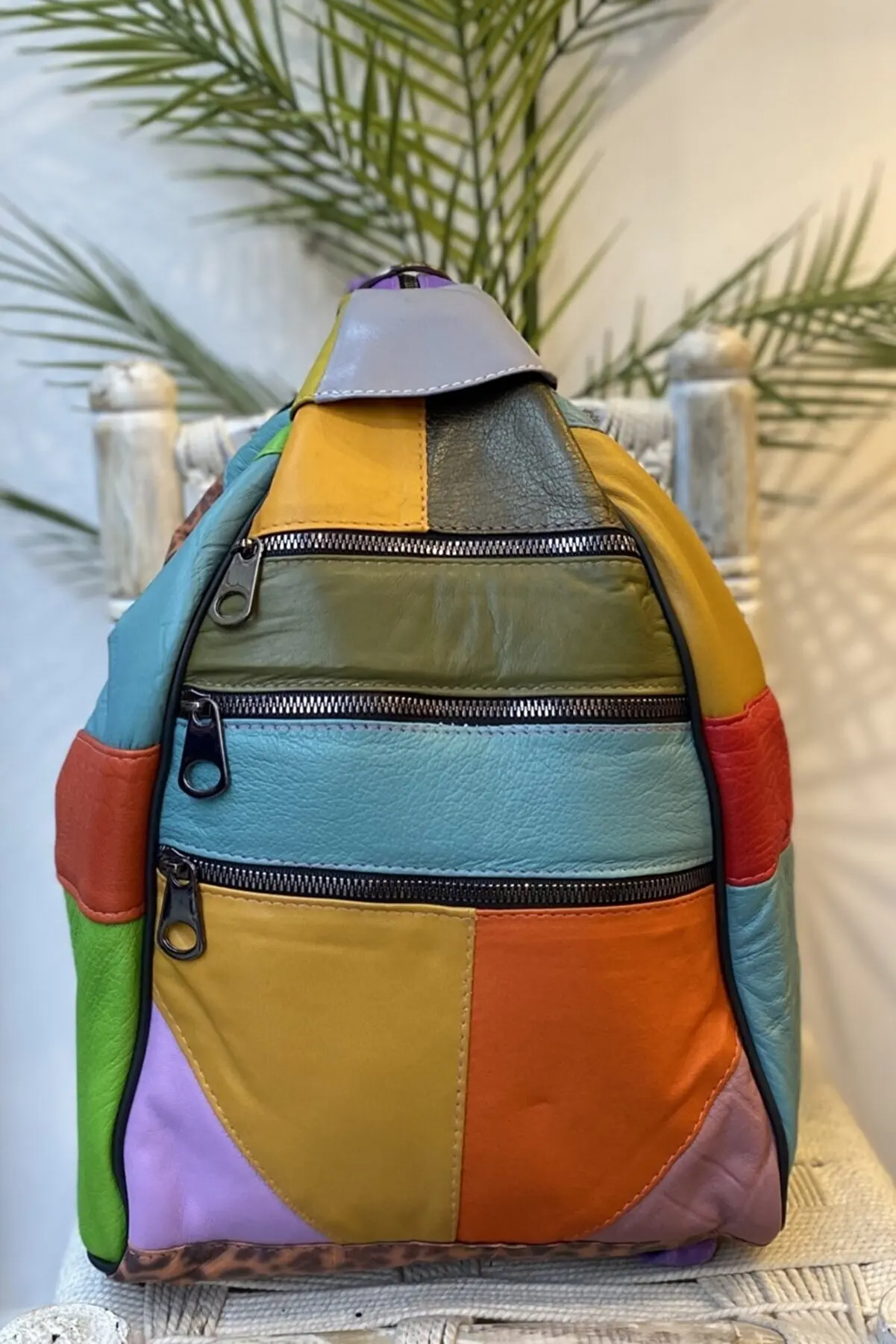

100% genuine Leather Colorful Women Shoulder Bag And Backpack