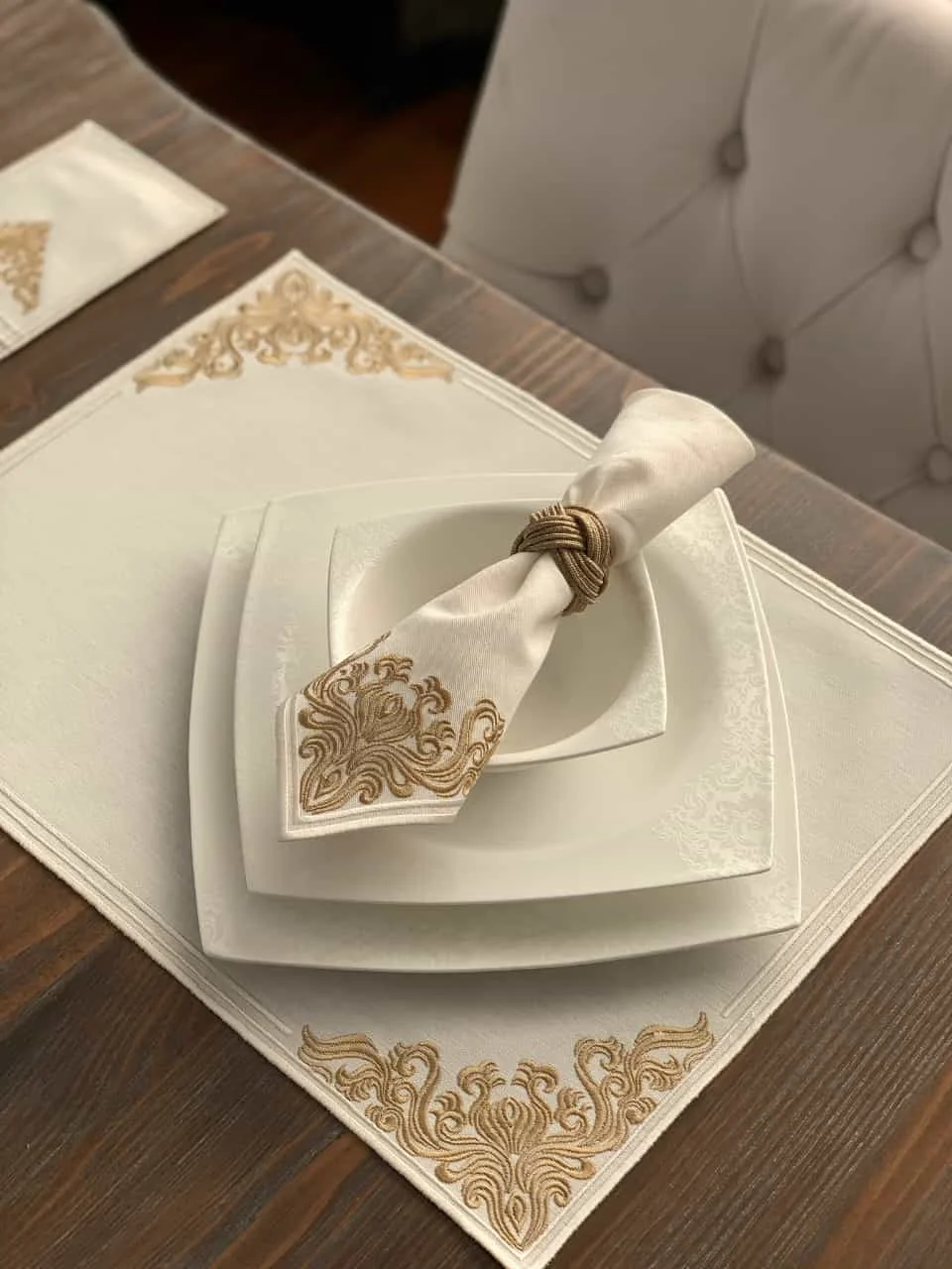 

Luxury Cotton Placemat Napkin Set of 5 pcs wedding decoration table cover kitchen decor nappe de table home textile tabel cloth