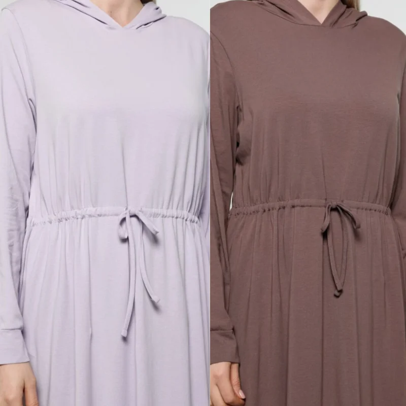 

6XL 7XL Plus Size Women Dresses Solid Hooded Dress Sweatshirt Long Casual Robe Sport Abaya Belt Hoodie Sweatshirts 2021 Spring