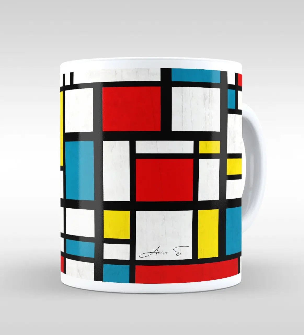 

Персонализированные Mondrian белая кружка Bardak-1