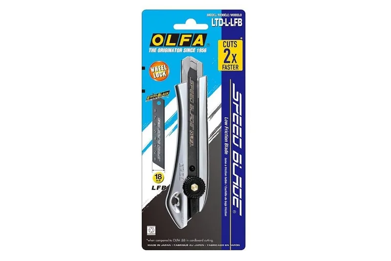 Нож &quotOLFA&quot (ОЛФА) в премиальном корпусе LTD с лезвием SPEED BLADE винтовой фиксатор 18 мм