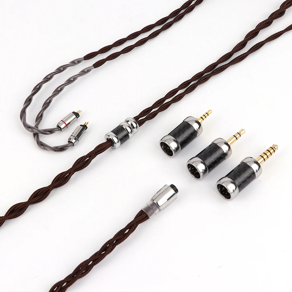 Cabo de Fone de Ouvido Banhado a Prata 26awg para Monarch Thieaudio Inteligente Litz Cobre Mkii V16 Interruptor Múltiplo 3.5mm 2.5mm 4.4mm Plugues Occ