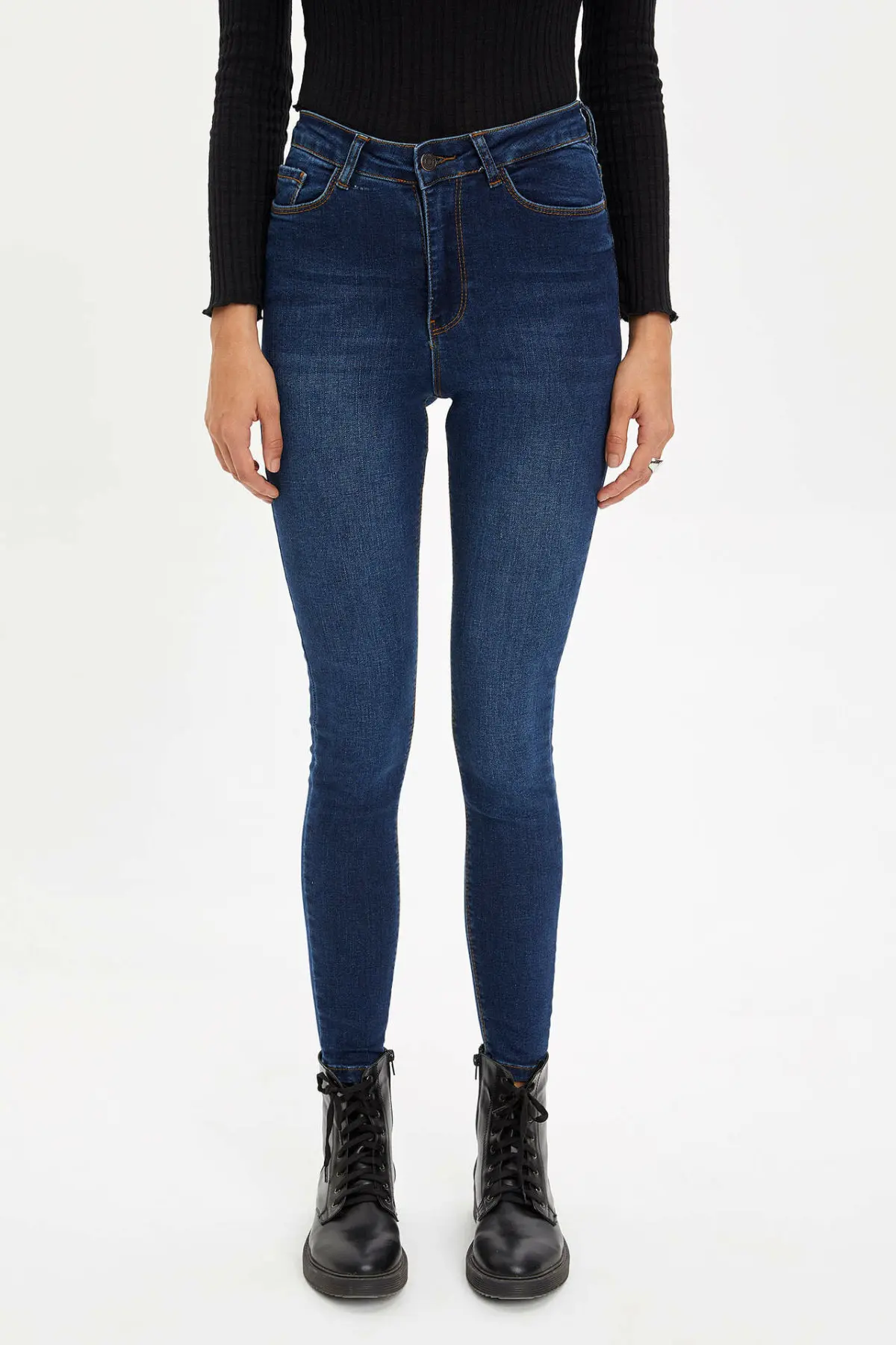 Дефакто женские зимние Узкие синие джинсы повседневные узкие брюки джинсовые