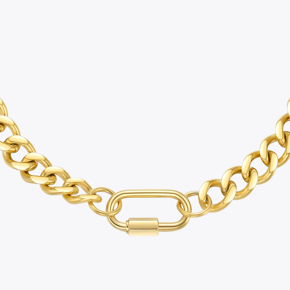 

ENFASHION Punk Chain Necklace For Women Gold Color Goth Necklaces Choker 2021 Stainless Steel Fashion Jewelry Collar P213197