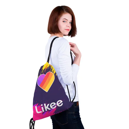 Рюкзак-мешок с принтом LIKEE для мальчиков и девочек работы в школе путешествий