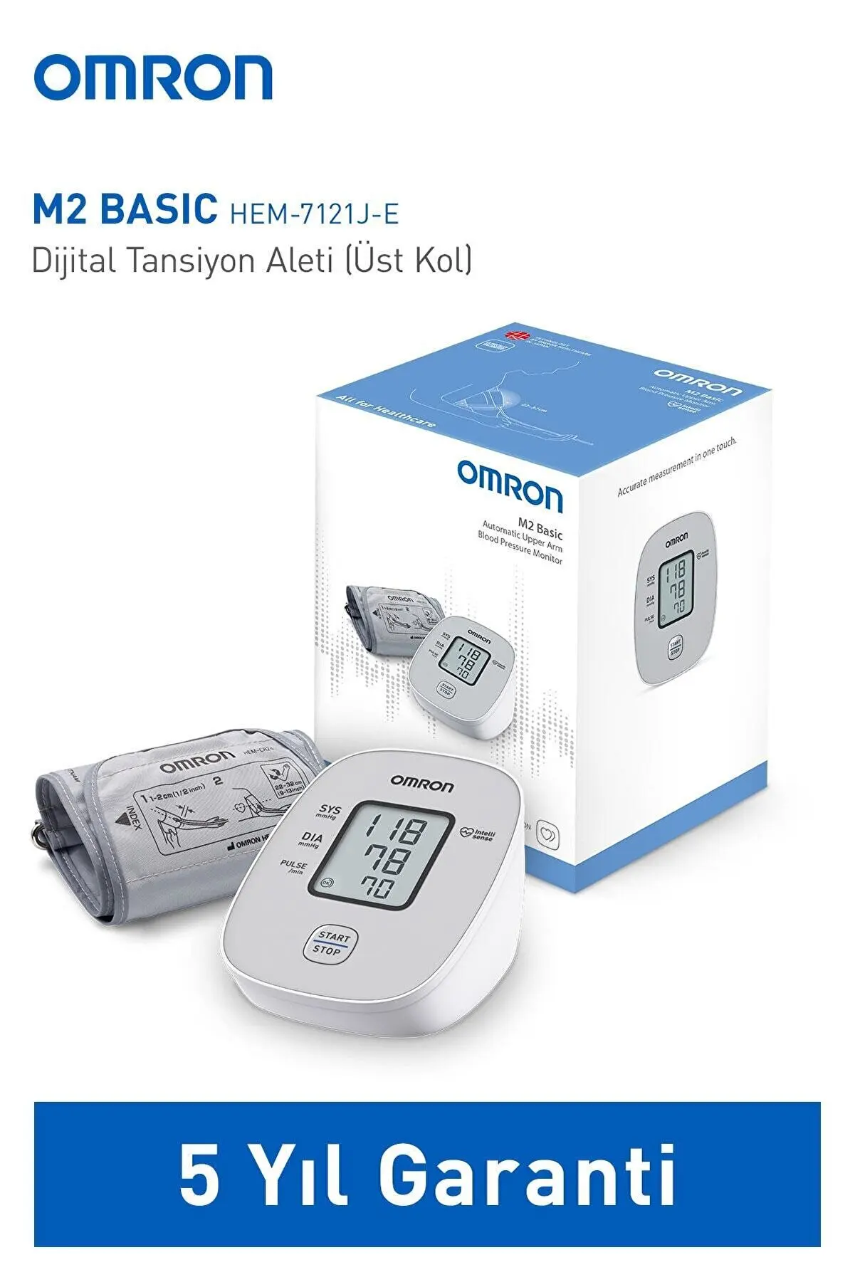 

Omron M2 basterc Hem-7121j-e Üst Koldan Ölçer Dijital Tansiyon Aleti
