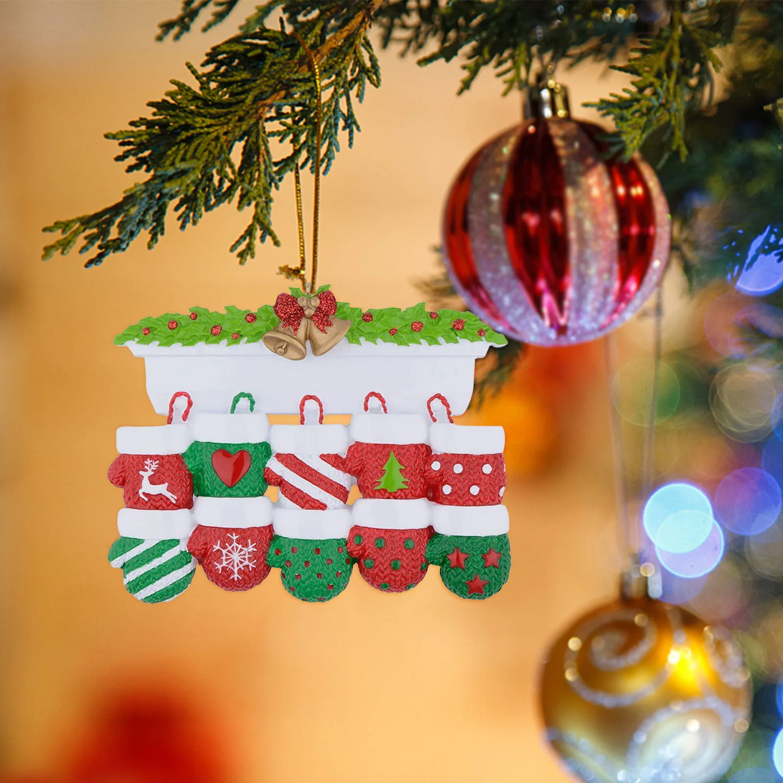 

2022 Family DIY Christmas Ornaments Personalized Resin Pendant Xmas Tree Kids Hanging Home Ornament New Year Holiday Winter Gift
