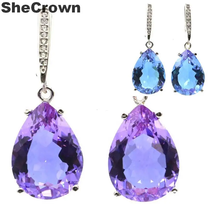 Женские серебряные серьги с александритопазом размер 35x13 мм 18x13 мм|silver earrings|925 silver