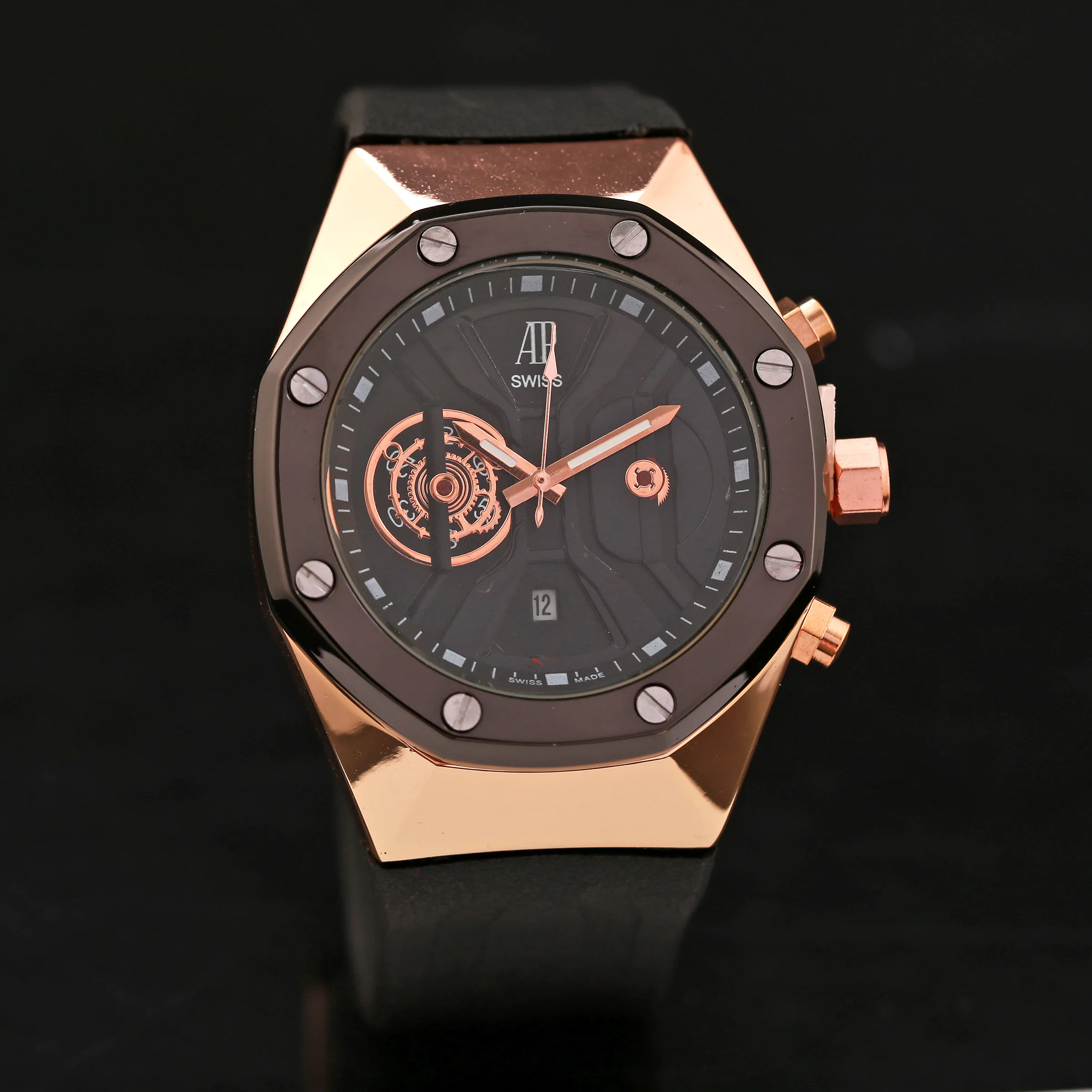 Mens Watches Stainless Steel Rubber Band Quartz Wristwatches | Наручные часы