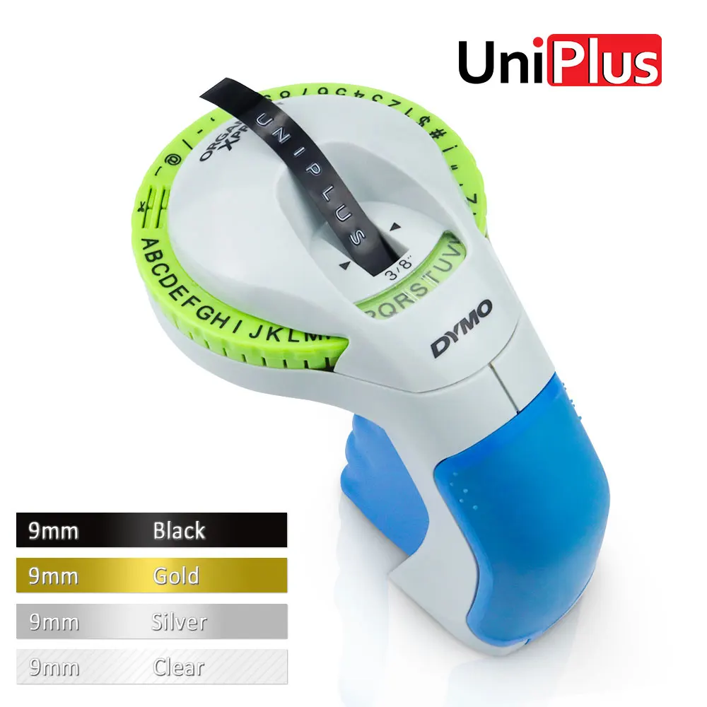 

12965 Dymo Labeling Machine Dymo Manual Labeller 3D Embossing Printer with 4PK Compatible Dymo Label Tape Marker Typewriter