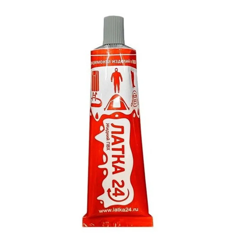 Жидкая латка необходим для ремонта надувных лодок и других изделий из ПВХ Латка 24