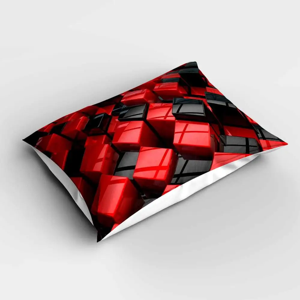 

Else Red Black Cube Boxes Geometric Rectangle Modern Pillowcases 3d Digital Print Pillow Covers Cases for Couch Bed