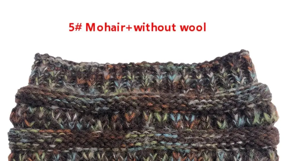 5 Without Wool 8 цветов, головная повязка из мохера, женские тянущиеся вязаные крючком шапки, зимние шапки для рождества, вечерние, подарок для женщин, шапка, теплая, для девушек, грязная булочка - Цвет: 5 Without Wool