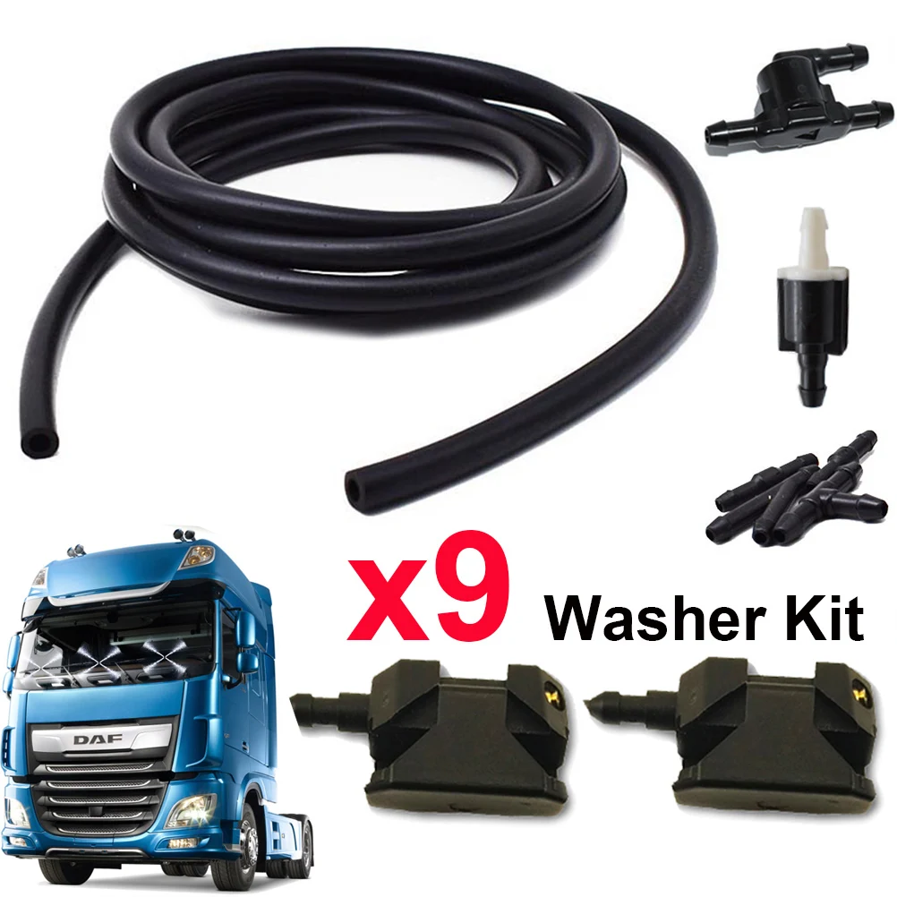 

Erick's Wiper Window Washer Water Spray Jets Nozzles Hose For DAF XF 105 95 xf105 xf95 95XF F85 F95 4-Way Check Valve Tube Pipe