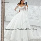 Lakshmigown турецкое свадебное платье принцессы с открытыми плечами 2022 халат с рюшами Тюль Дубай сексуальные свадебные платья со шнуровкой сзади