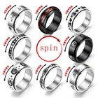 Мужское и женское кольцо с тревожностью, кольца в стиле панк из нержавеющей стали, антистрессовое кольцо, поворотный подарок, 2022