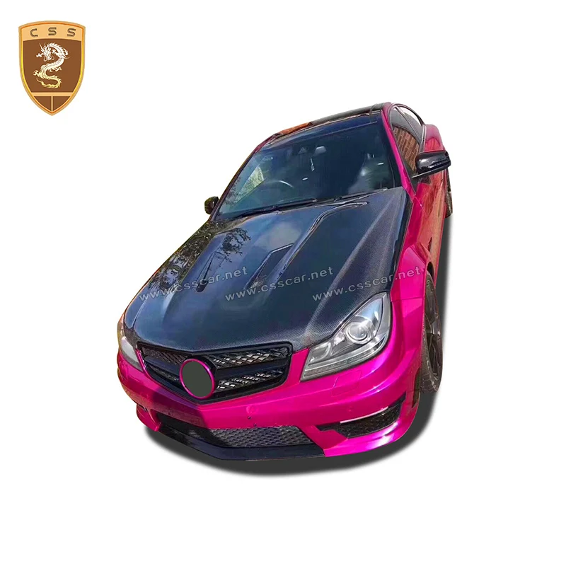 CSSCAR карбоновый капот подходит для 08-11 Mercedes Benz W204 C63 седан купе серии капот крышка AMG стиль авто аксессуары