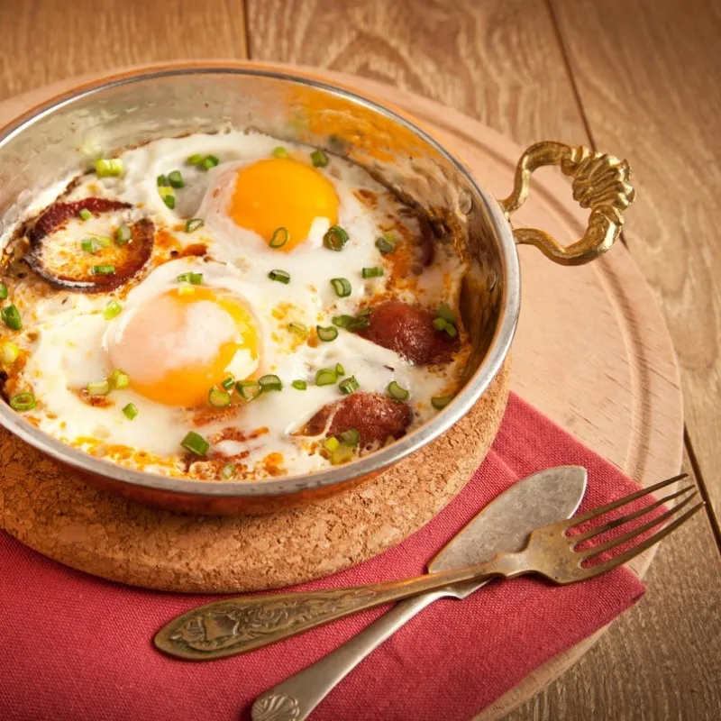 Турецкая медная сковорода с двойной ручкой 3 шт. старая кованая для жарки яиц