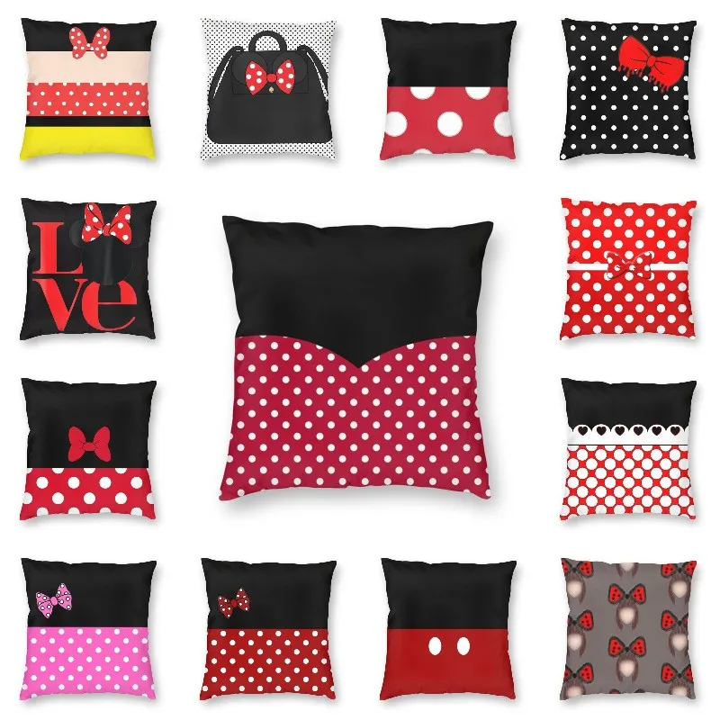 

Cartoon Minnie Animated Cushion Cover Sofa Home Decorative Rock The Dots Mouse Square Throw Pillow Cover 45x45 Sofa Cushions