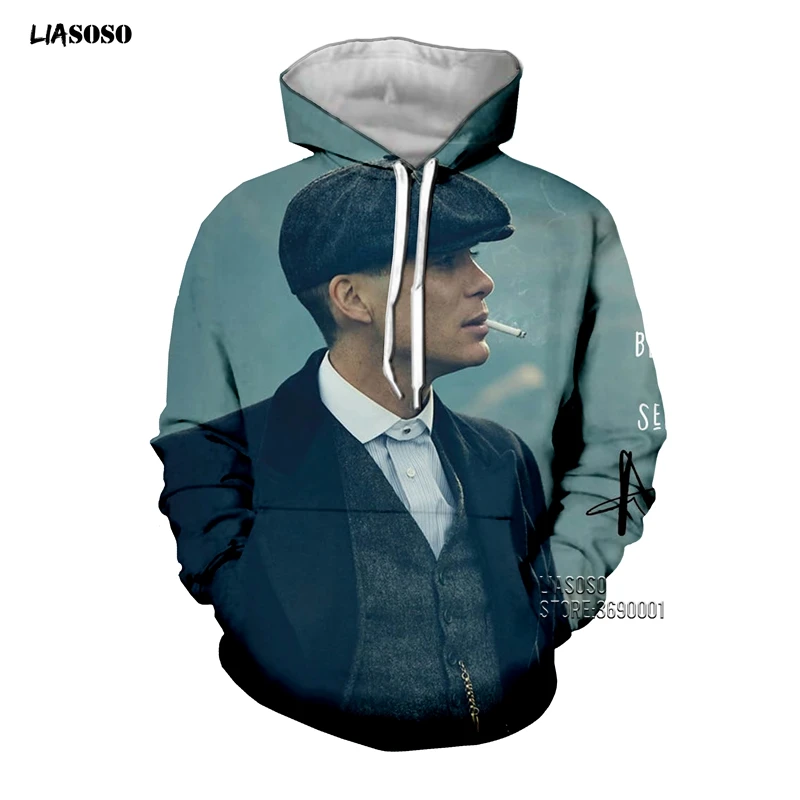 LIASOSO 3D принт для женщин и мужчин Peaky Blinders толстовки с капюшоном Повседневная Верхняя одежда уличная X2658