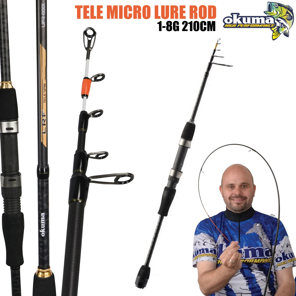 

Okuma Telescopic Micro Lure Fishing Rod 210cm - 228cm 1-8g 1-9g Okuma Fishing Rod