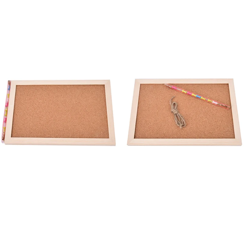 Cork Board Convenience Note Pin Message Notice Board Wooden Frame Hide Pin Holes Office School DIY Memo Message Board Accessorie